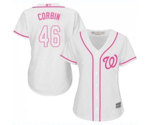 Women\'s Washington Nationals #46 Patrick Corbin Replica White Fashion Cool Base Baseball Jersey