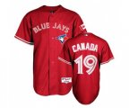 Toronto Blue Jays #19 Jose Bautista Replica Red Canada Day Baseball Jersey