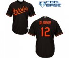 Baltimore Orioles #12 Roberto Alomar Replica Black Alternate Cool Base Baseball Jersey