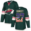 Minnesota Wild #27 Kyle Quincey Authentic Green USA Flag Fashion NHL Jersey