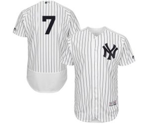 New York Yankees #7 Mickey Mantle White Home Flex Base Authentic Collection Baseball Jersey