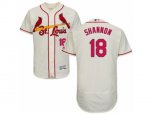 St. Louis Cardinals #18 Mike Shannon Cream Flexbase Authentic Collection MLB Jersey