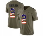 Dallas Cowboys #2 Greg Zuerlein Olive USA Flag Stitched NFL Limited 2017 Salute To Service Jersey