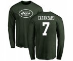 New York Jets #7 Chandler Catanzaro Green Name & Number Logo Long Sleeve T-Shirt