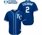 Kansas City Royals #2 Alcides Escobar Replica Blue Alternate 2 Cool Base Baseball Jersey