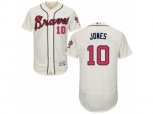 Atlanta Braves #10 Chipper Jones Cream Flexbase Authentic Collection MLB Jersey