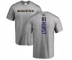 Baltimore Ravens #81 Hayden Hurst Ash Backer T-Shirt