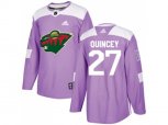 Minnesota Wild #27 Kyle Quincey Purple Authentic Fights Cancer Stitched NHL Jerse