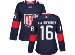Women Adidas Team USA #16 James van Riemsdyk Premier Navy Blue Away 2016 World Cup Hockey Jersey