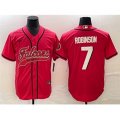 Atlanta Falcons #7 Bijan Robinson Red Cool Base Stitched Baseball Jersey