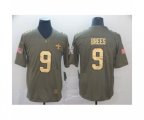 New Orleans Saints #9 Drew Brees Limited Olive 2017 Salute to Service Football Jerseys