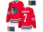 Chicago Blackhawks #7 Brent Seabrook Red Home Authentic Fashion Gold Stitched NHL Jersey