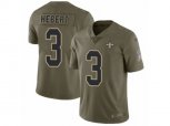 New Orleans Saints #3 Bobby Hebert Limited Olive 2017 Salute to Service NFL Jersey