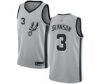 San Antonio Spurs #3 Keldon Johnson Swingman Silver Basketball Jersey Statement Edition