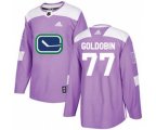 Vancouver Canucks #77 Nikolay Goldobin Purple Fights Cancer Stitched Hockey Jersey