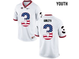 2016 US Flag Fashion-Youth Georgia Bulldogs Todd Gurley II #3 College Football Limited Jerseys - White