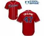 Atlanta Braves #47 Tom Glavine Replica Red Alternate Cool Base Baseball Jersey