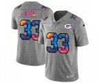 Green Bay Packers #33 Aaron Jones Multi-Color 2020 NFL Crucial Catch NFL Jersey Greyheather