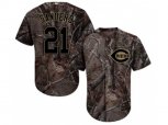 Cincinnati Reds #21 Reggie Sanders Camo Realtree Collection Cool Base Stitched MLB Jersey