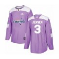 Washington Capitals #3 Nick Jensen Authentic Purple Fights Cancer Practice Hockey Jersey