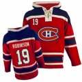 Montreal Canadiens #19 Larry Robinson Premier Red Sawyer Hooded Sweatshirt NHL Jersey