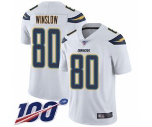 Los Angeles Chargers #80 Kellen Winslow White Vapor Untouchable Limited Player 100th Season Football Jersey