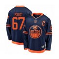Edmonton Oilers #67 Benoit Pouliot Authentic Navy Blue Alternate Fanatics Branded Breakaway Hockey Jersey