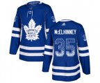 Toronto Maple Leafs #35 Curtis McElhinney Authentic Blue Drift Fashion NHL Jersey