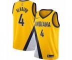 Indiana Pacers #4 Victor Oladipo Swingman Gold Finished Basketball Jersey - Statement Edition