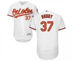 Baltimore Orioles #37 Dylan Bundy White Home Flex Base Authentic Collection Baseball Jersey