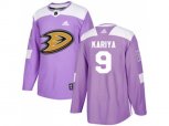 Adidas Anaheim Ducks #9 Paul Kariya Purple Authentic Fights Cancer Stitched NHL Jersey