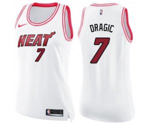 Women\'s Miami Heat #7 Goran Dragic Swingman White Pink Fashion Basketball Jersey