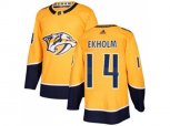 Nashville Predators #14 Mattias Ekholm Yellow Home Authentic Stitched NHL Jersey