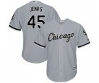 Chicago White Sox #45 Bobby Jenks Replica Grey Road Cool Base Baseball Jersey
