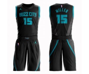 Charlotte Hornets #15 Percy Miller Swingman Black Basketball Suit Jersey - City Edition