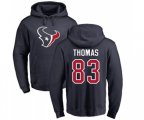Houston Texans #83 Jordan Thomas Navy Blue Name & Number Logo Pullover Hoodie