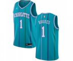 Charlotte Hornets #1 Muggsy Bogues Authentic Aqua Hardwood Classics NBA Jersey