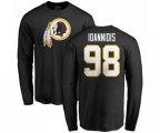 Washington Redskins #98 Matt Ioannidis Black Name & Number Logo Long Sleeve T-Shirt