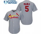 St. Louis Cardinals #5 Albert Pujols Replica Grey Road Cool Base Baseball Jersey