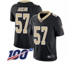 New Orleans Saints #57 Rickey Jackson Black Team Color Vapor Untouchable Limited Player 100th Season Football Jersey