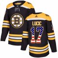 Boston Bruins #17 Milan Lucic Authentic Black USA Flag Fashion NHL Jersey