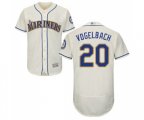 Seattle Mariners #20 Dan Vogelbach Cream Alternate Flex Base Authentic Collection Baseball Jersey
