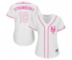 Women's New York Mets #18 Darryl Strawberry Authentic White Fashion Cool Base Baseball Jersey