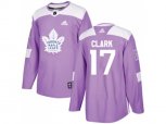Toronto Maple Leafs #17 Wendel Clark Purple Authentic Fights Cancer Stitched NHL Jersey
