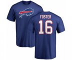 Buffalo Bills #16 Robert Foster Royal Blue Name & Number Logo T-Shirt