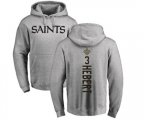 New Orleans Saints #3 Bobby Hebert Ash Backer Pullover Hoodie