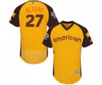 Houston Astros #27 Jose Altuve Yellow 2016 All-Star American League BP Authentic Collection Flex Base Baseball Jersey