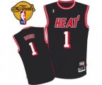 Miami Heat #1 Chris Bosh Authentic Black Hardwood Classic Basketball Jersey