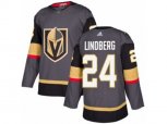 Vegas Golden Knights #24 Oscar Lindberg Authentic Gray Home NHL Jersey