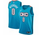 Oklahoma City Thunder #0 Russell Westbrook Swingman Turquoise NBA Jersey - City Edition